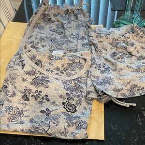 Lucky Brand Blue Floral Pajama Set